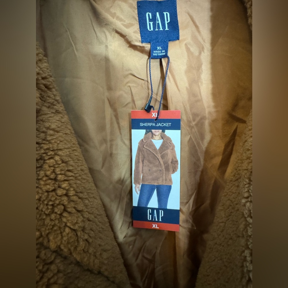 GAP Women's Double Breasted Look Casual Ultra-Soft Sherpa Jacket | XL - Picture 3 of 5